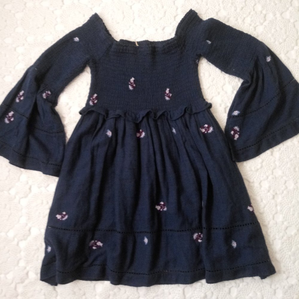 Free People Navy Mini Dress with Floral Accents - Picture 7 of 7